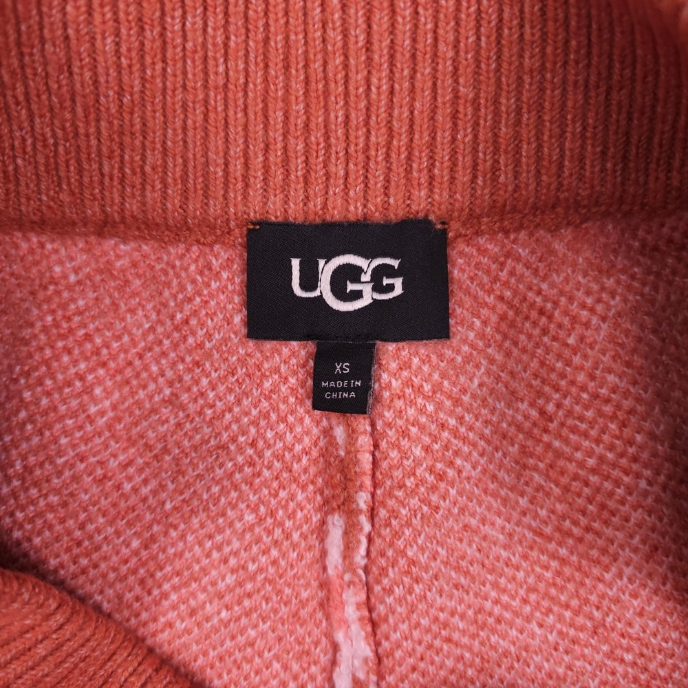 UGG Knit Shorts Womens XS Orange Pink Leopard Shaina Pull On - Picture 4 of 12